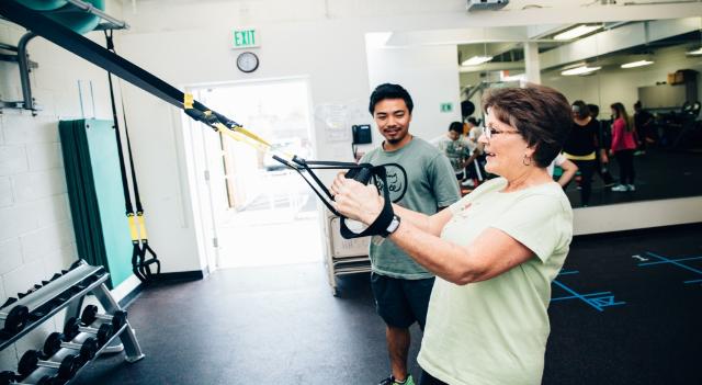 Woman using equipment in the Applied Physiology Laboratory